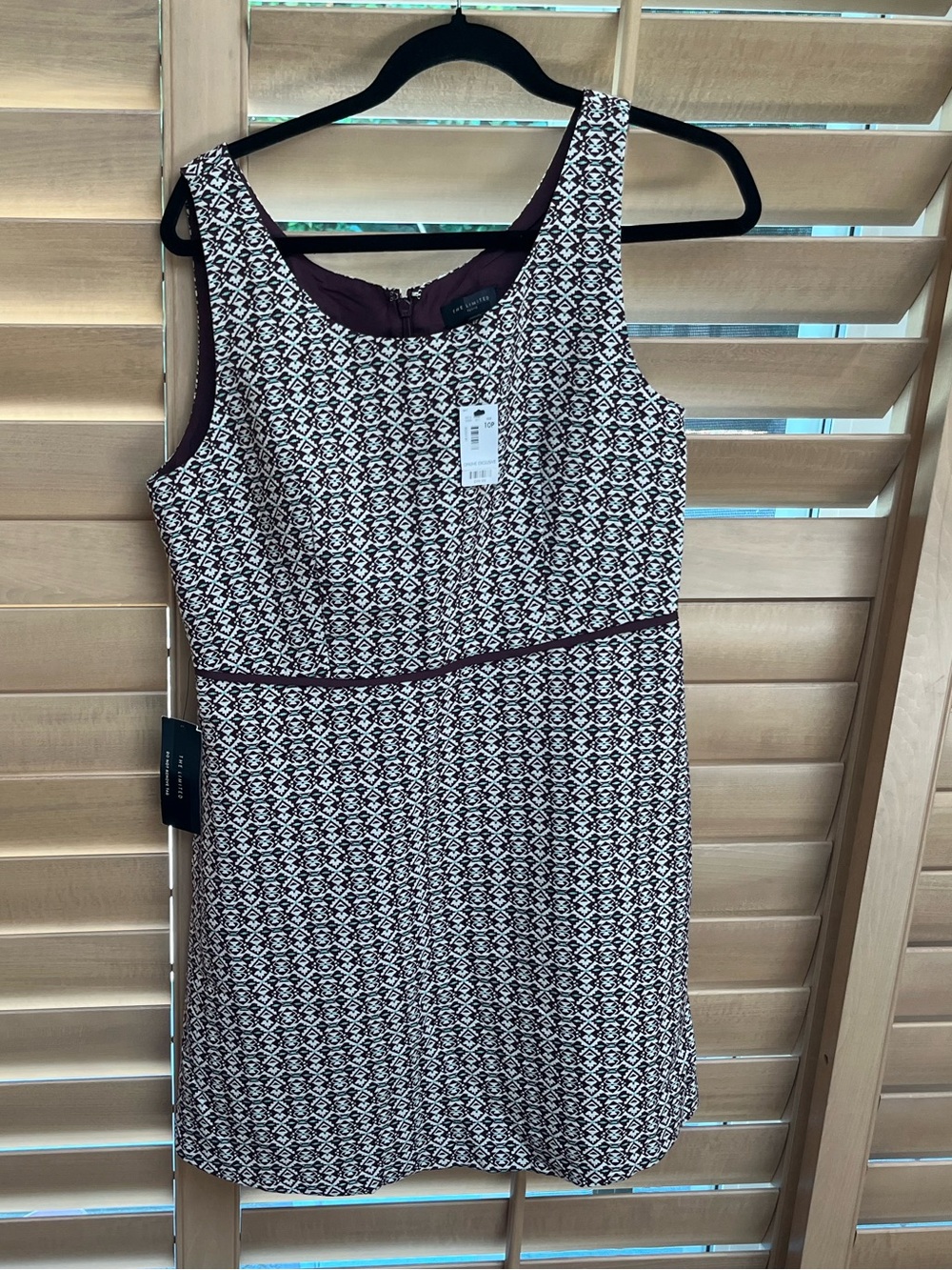 NWT The Limited Brown and Cream Sleeveless Geometric Dress